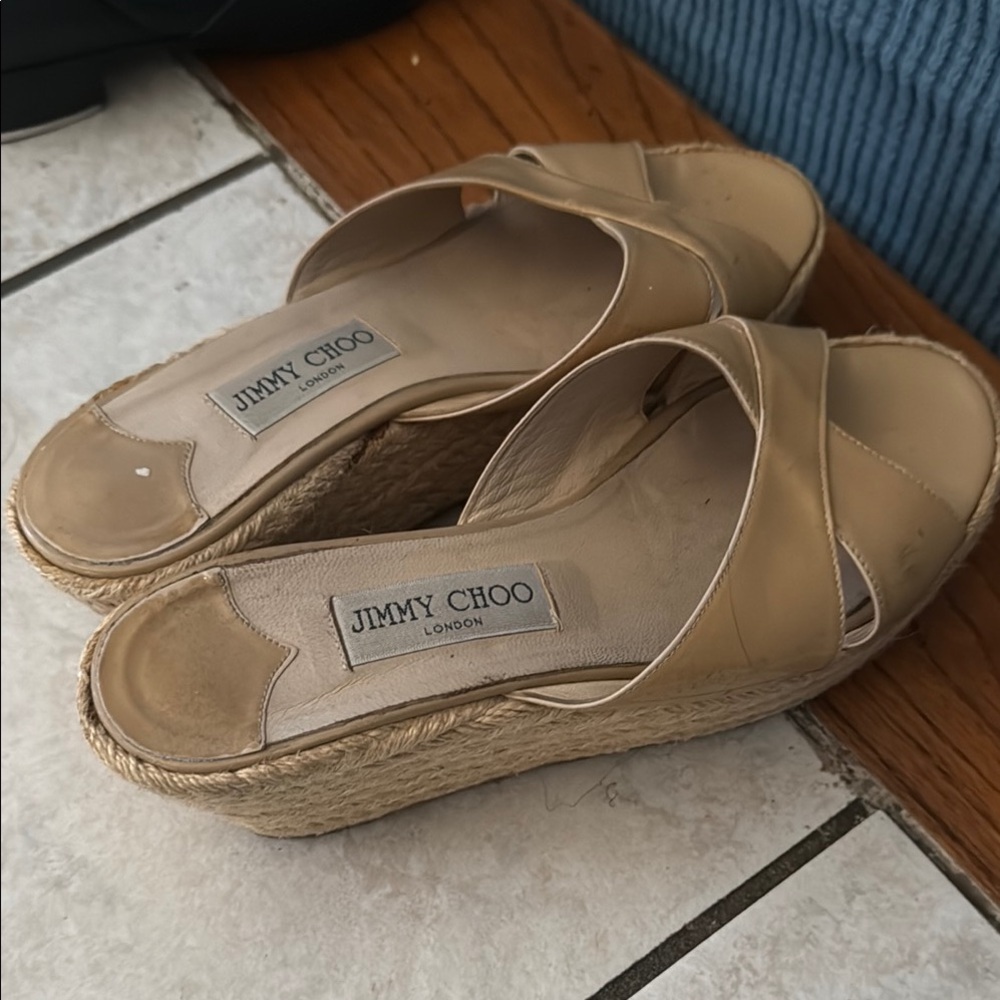 Jimmy Choo Tan Espadrilles with Soft Leather Straps